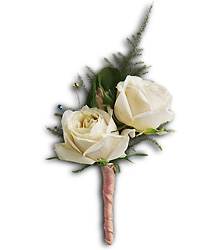 White Tie Boutonniere From Rogue River Florist, Grant's Pass Flower Delivery